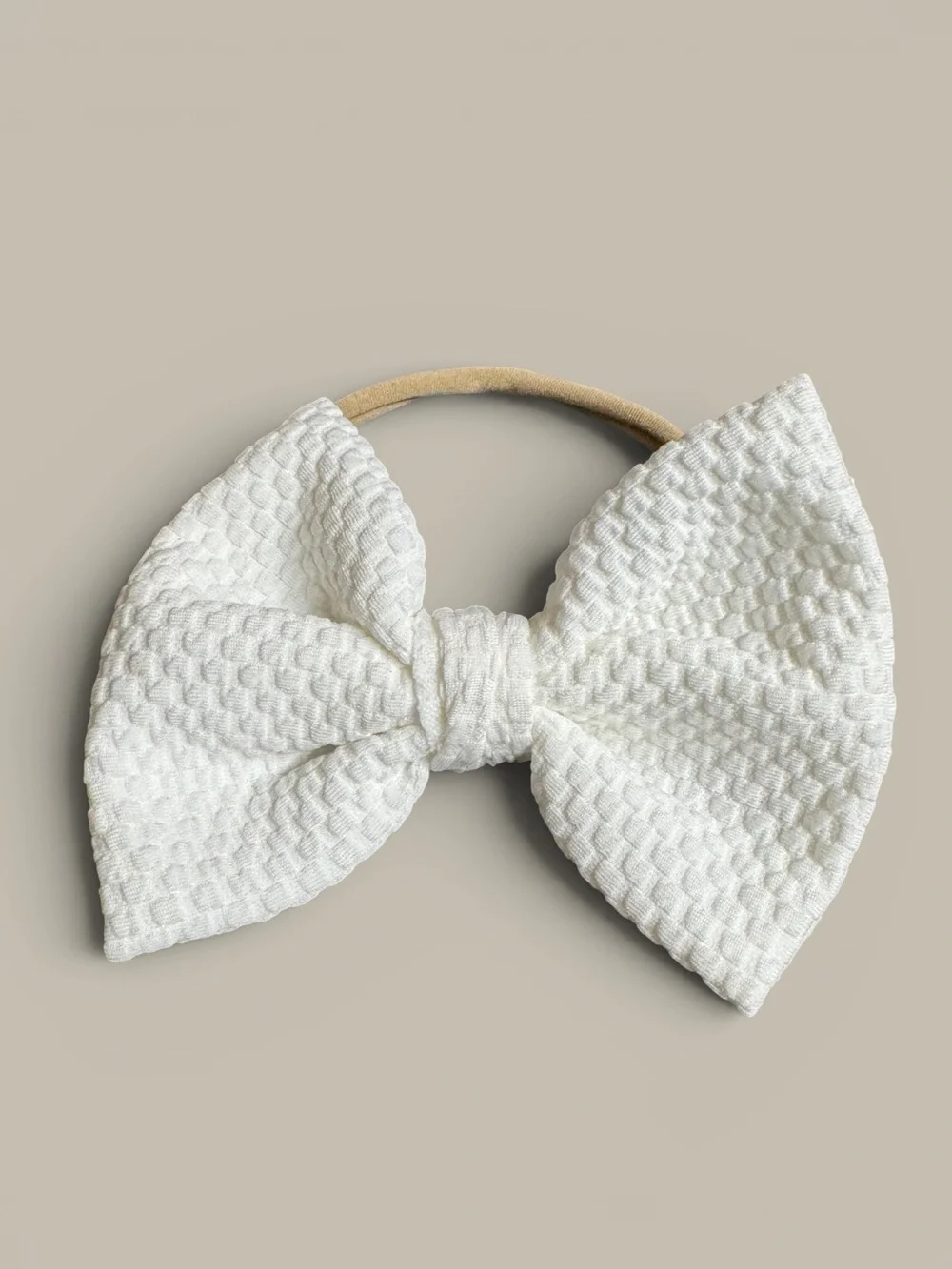 Baby Girl White Oversized Bow Nylon Stretch Headband NWT